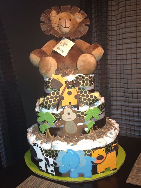 Jungle Theme Diaper Cake Diaper Cake Cake Baby Shower