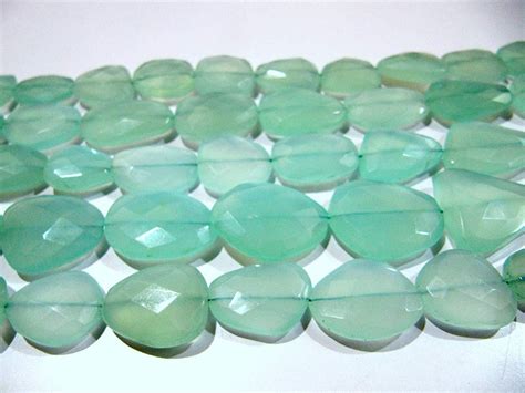Natural Aqua Chalcedony Tumbled Nugget Briolette Beads 20 To 30mm