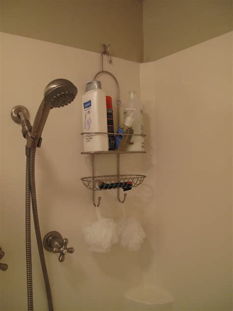 another way to hang shower caddy | Home Sweet Rental | Pinterest