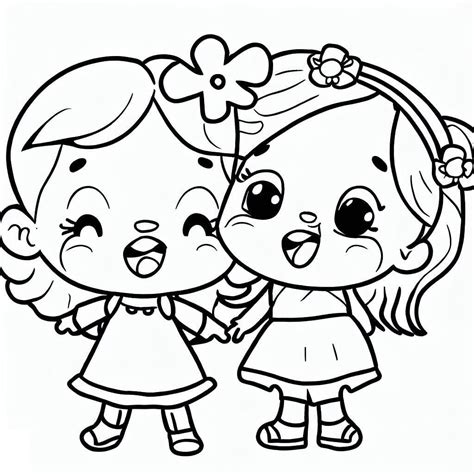 Desenhos De Melhores Amigas Para Sempre Para Colorir E Imprimir