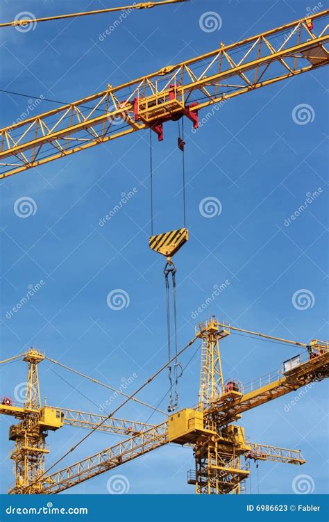 Three Tower Cranes Stock Image Image Of Towers Falsework 6986623