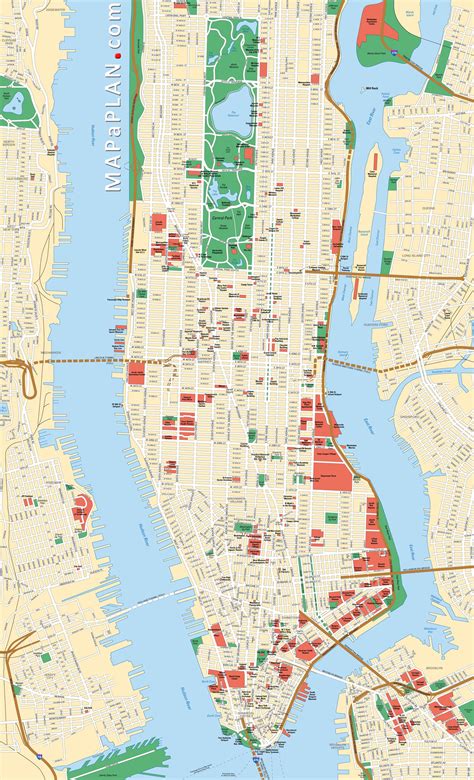Kaart Van Manhattan New York Vogels