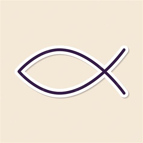 Free Vector Christian Ichthys Fish Symbol Sticker Vector