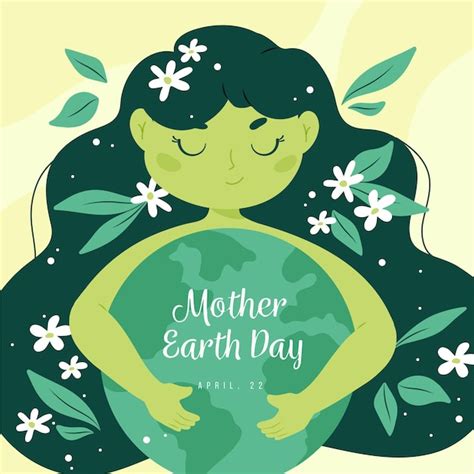 Premium Vector Cartoon Mother Earth Day Illustration