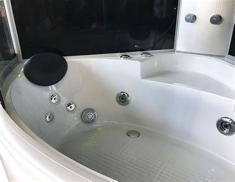 Milan Whirlpool Tub Shower Combo White 130 X 130 Cm