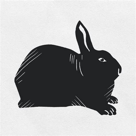Vintage Rabbit Psd Animal Linocut Premium Psd Illustration Rawpixel