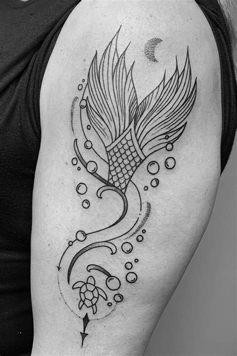 beautiful mermaid tail tattoo design