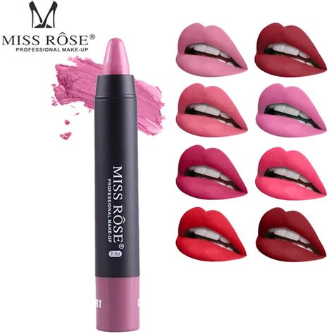 Miss Rose Matte Lipstick Long Waterproof Lip Pencil Cosmetics Makeup