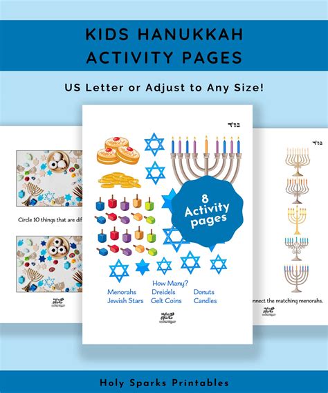 Hanukkah Kids Activity Page Printable Etsy Uk