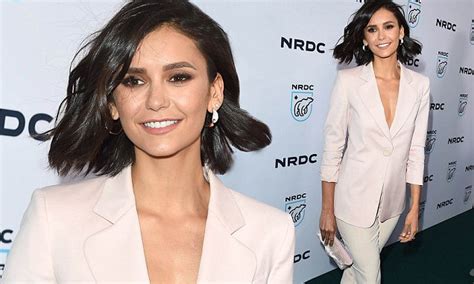 Nina Dobrev Topless Beneath Nude Pantsuit For Nrdc Daily Mail Online