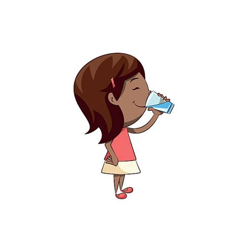 African American Girl Drinking Water Stock Vectors Istock