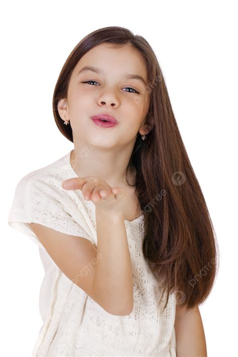 Happy Little Girl Blowing A Kiss Photo Background And Picture For Free
