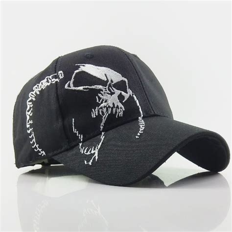 Distressed Skull Baseball Cap Washed Full Hat Embroidery Hats Sale