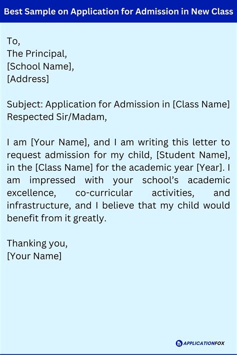 9 Samples Application For School Admission