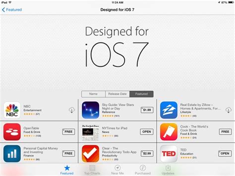 App Store Featuring Designed For Ios 7 Apps Ipad Insight
