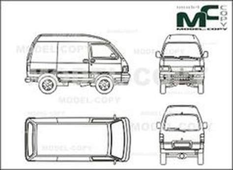 Daihatsu Hijet Van 2D Drawing Blueprints 25745 Model COPY Default