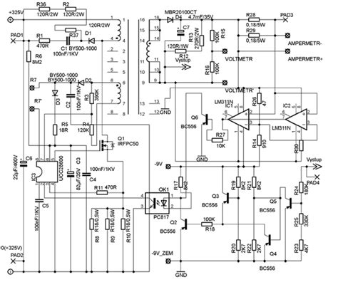 Single power supply switch plus or minus power circuit diagram. 0-30V 5A LABORATORY SMPS ADJUSTABLE POWER SUPPLY UCC28600 SCHEMATIC CIRCUIT DIAGRAM