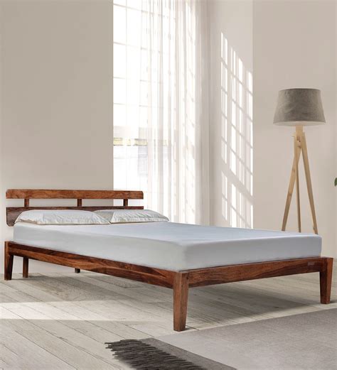 Buy Admire Sheesham Wood Queen Size Bed In Honey Finish At 25 Off By Duroflex Pepperfry