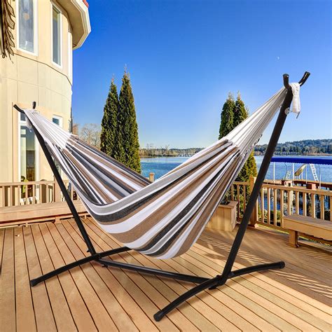 Sut 2 Person Hammock With Stand 450lb Capacity And Portable Carrying Bag 48w X 120l