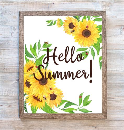 Hello Summer Printable Hello Summer Print Summer Printable Etsy