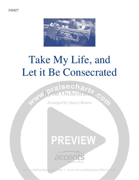 Take My Life And Let It Be Consecrated Orchestration Praisecharts