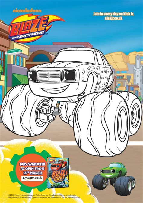 Blaze and the monster machine coloring pages. Blaze and the Monster Machines: Blaze of Glory, Colouring ...