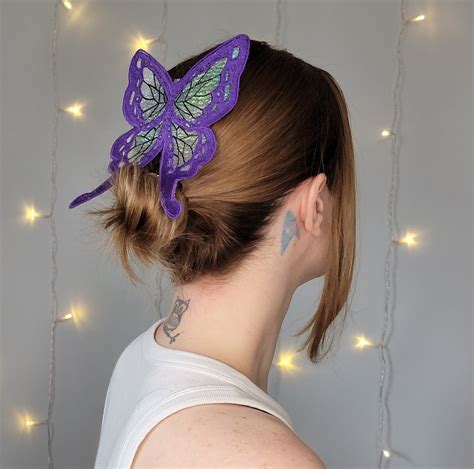 Butterfly Shinobi Inspired Hair Clip Etsy Uk