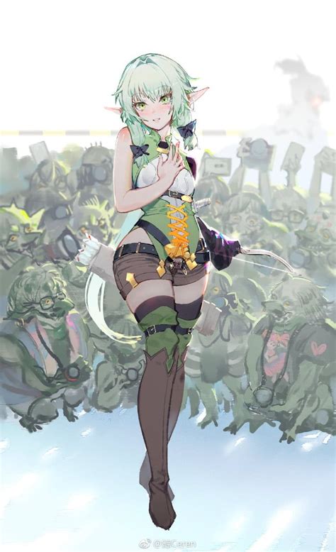 High Elf Archer Anime Waifu Fantasy Character Design Character Art