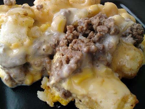 Here is what you get from cream of mushroom soup and ground beef only. White Trash Casserole Main Ingredients: ground beef, onion ...