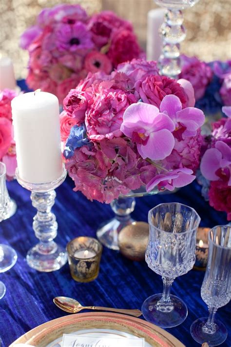 Glamorous Fuchsia And Blue Tabletop Elizabeth Anne Designs The Wedding