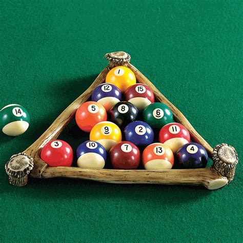 In the case of a triangle rack, red balls are. Antler Pool Ball Rack