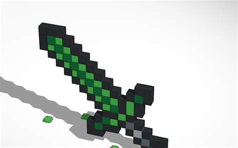 3d Design Emerald Sword Minecraft Tinkercad