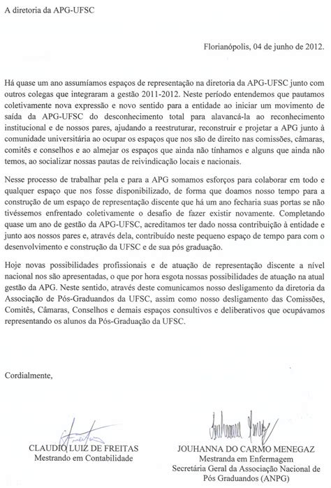 Carta De Desligamento