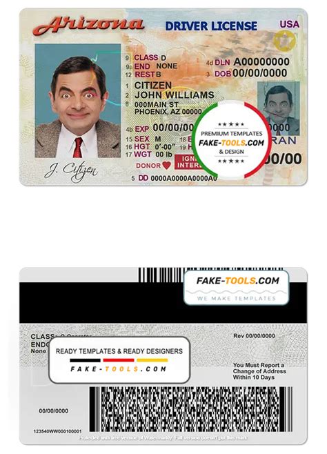 Usa Arizona Driving License Template In Psd Format Fake Tools
