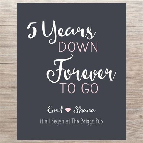 You can also incorporate a 5 year anniversary theme and this can continue throughout their career. 5 Year Anniversary Gift IT ALL BEGAN by PrintsbyChristine ...