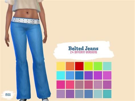 Midnightskysims Belted Jeans Sims 4 Studio Sims 4 Sims