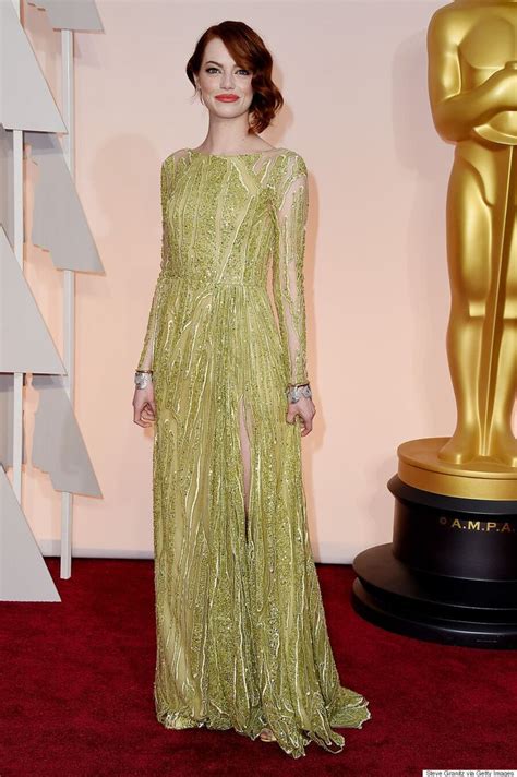 Emma Stones Oscars 2015 Dress Is Basically Flawless Huffpost Style