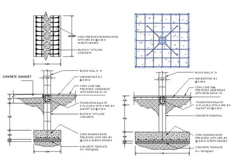 Foundation Plan Cover Plan And Structure Details Of House Dwg File
