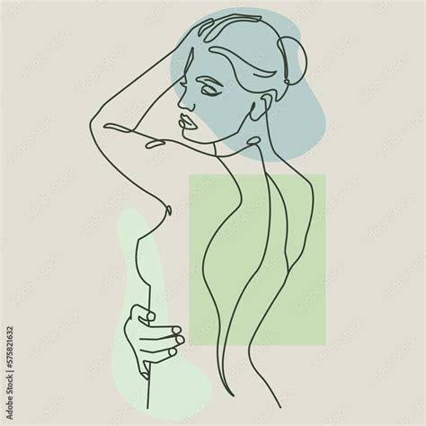 Vetor De Trendy Line Art Drawing Of Woman Body Minimalistic Black Lines Drawing Female Figure
