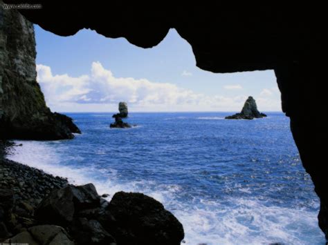 View From Inside A Sea Cave Costa Rica Wallpaper