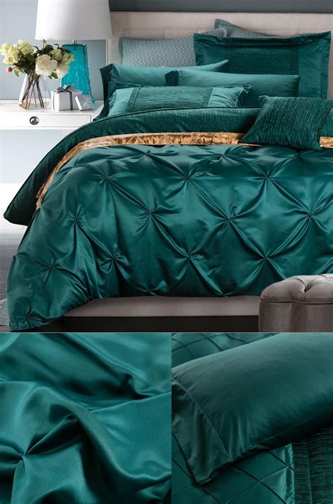 Browse designer bedding sets from harrods. doona cover set twin full queen luxury silk green bedding ...