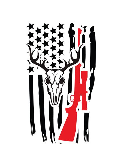 Deer Hunter Us Flag Svg Deer Antler Svg Deer Skull Svg Hu Inspire