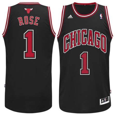 Mens Chicago Bulls Derrick Rose Adidas Black Swingman Alternate Jersey