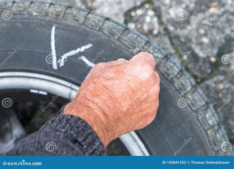 Wheel Change And Label The Tires With Crayon Stock Photo Image Of