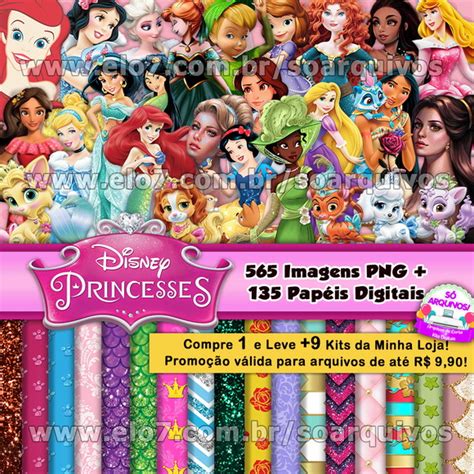 Kit Digital Princesas Da Disney Elo7 Produtos Especiais