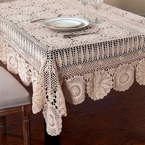 Buy Handmade Crocheted Cotton Tablecloths Beige