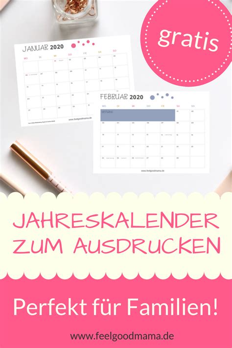 Jahreskalender zum ausdrucken download freewarede. Kalender 2020 zum Ausdrucken - kostenlos in 2020 (mit ...