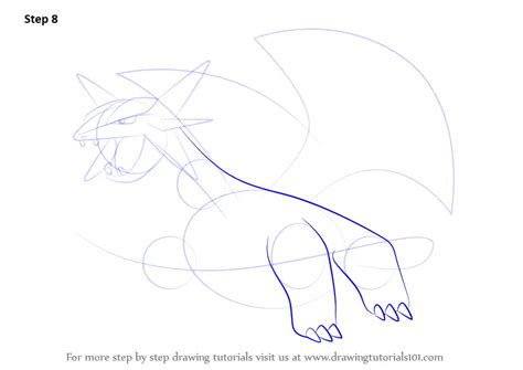 Learn How To Draw Salamence From Pokemon Pokemon Step By Step