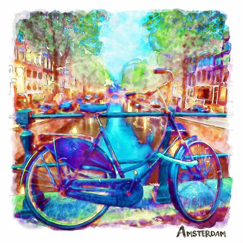 Amsterdam Bicycle Painting By Marian Voicu Fine Art America