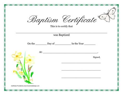 Baptism Certificate Template Word Free Free Printable Templates